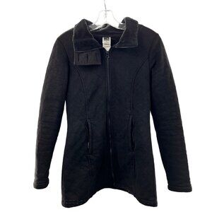 The North Face Women's Full Zip Long Sleeve Quilted Fleece Coat Black Small